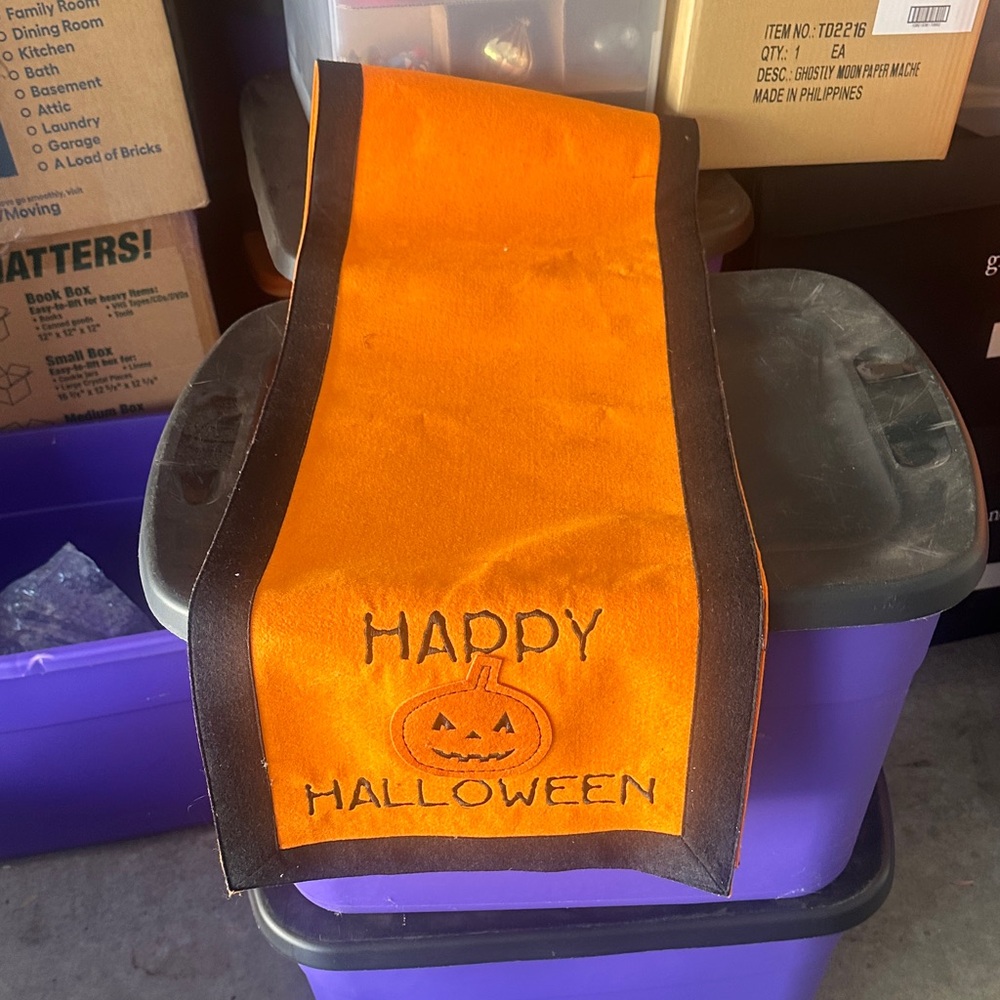 Target Orange and Black Halloween Table Runner